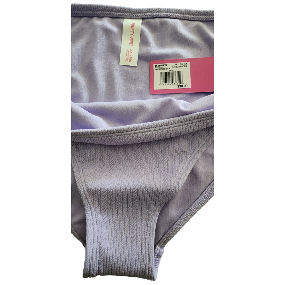 Juniors' Ninety-Nine° Bikini Swim Bottoms Size XXL 19 NWT Lavender Purple - Picture 4 of 5
